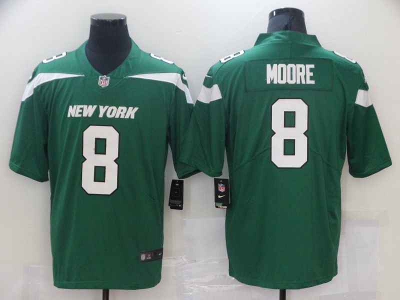Men New York Jets #8 Moore Green Nike Vapor Untouchable Limited 2021 NFL Jersey